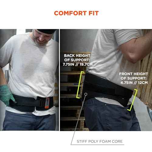 Ergodyne ProFlex 1500 Weight Lifters Style Back Support Belt, Medium, Black