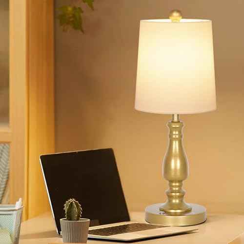 Dott Arts Cordless lamp Table Lamps Set of 2, Battery Powered Rechargeable lamp 3-Way Dimmable Modern Nightstand Lamp Sets Bedside Touch Desk Lamp for Bedroom Living Room, LED Bulbs Included(Gold)
