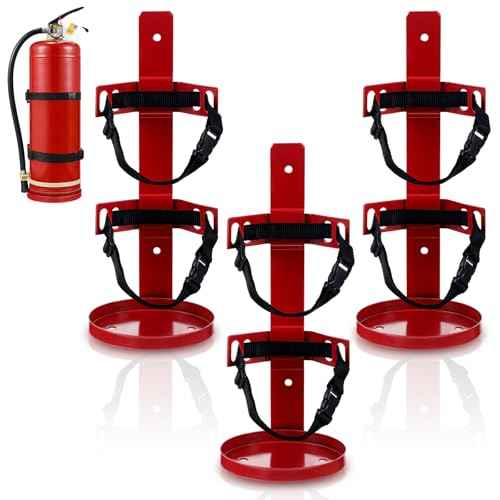 Suzile Fire Extinguisher Metal Bracket Holder Wall Mount Compatible with 5 Pound Fire Extinguishers(3 Pcs)