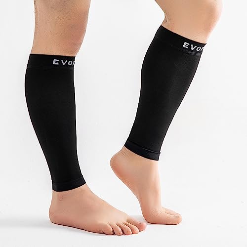 15-20mmHg 1 Pair Men and Women Wide Calf Sleeve Brace Compression Socks for Leg Support, Pain Relief