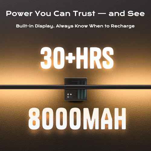 31in Wireless Wall Sconces Set of Two, [Creates Sunset Glow Ambiance] Dimmable 2700K?6000K with 8000mAh Battery & Display, Touch/Remote Control, Rechargeable Wall Lamps for Home Decor ? Black