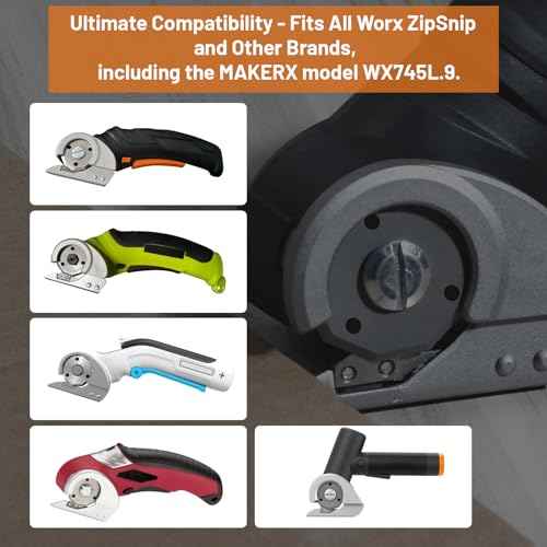 Replacement Blades Compatible with Worx WX082L 4V ZipSnip Cordless Electric Scissors, Replacement Rotary Blades Fit WX745L.9 MAKERX ZipSnip Rotary Cutter, RC2600K,RC2601,RC2602,WX080L,WX081L (2 Pcs)
