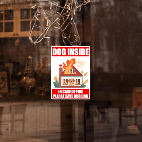 Pack 12 Pcs Dog Inside Stickers for Cars Vehicle Van Trucks House Warning Security Sign Window Indoor Outdoor Funny Bumper Stickers Weatherproof Large Vinyl Decals Car Accessories