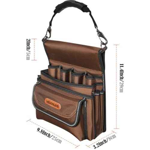 WELKINLAND 10-Pockets Electrician Pouch, Electrical Tool Belts, Heavy Duty Electrician Tool Belt, Electrician Tool Pouch, Electrical Belt Tool Pouch, Electrician Pouches Men, Electrical Pouch