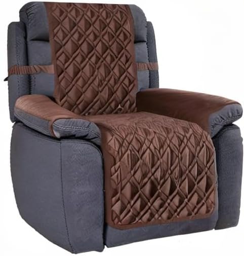 Ameritex Waterproof Nonslip Recliner Cover Stay in Place, Dog Chair Cover Furniture Protector, Ideal Recliner Slipcovers for Pets and Kids (Chocolate, 23")