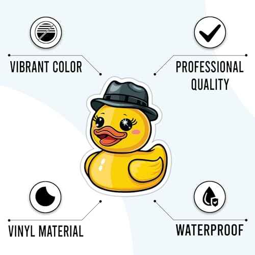 Rubber Duck Stickers 50 Pieces Vinyl Waterproof Decal for Laptop Water Bottle Phone Car Window Bike Motorcycle Stakeboard Scrapbook Ducks Sticker Gifts for Kid Teen Adult