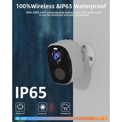 ELECCTV 5G/2.4G WiFi Security Cameras Wireless Outdoor, 2K Battery Powered WiFi Cameras with AI Motion Detection Spotlight Siren,Color Night Vision, 2-Way Talk, IP65, Cloud/SD Storage, Works w/Alexa