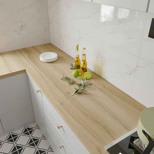 CHIHUT 12¡±x100¡± Light Oak Wood Grain Contact Paper Peel and Stick Wood Look Wallpaper Waterproof Self Adhesive Contact Paper Wood Vinyl Wrap Decorative Wooden Wall Paper for Countertops Cabinets