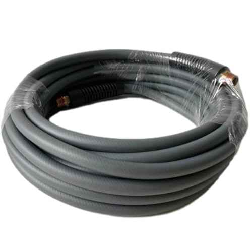 Air Hose 1/4 in x 30 ft, Hybrid Air Compressor Hose Kit with 1/4 in NPT Male Threads, 13 Piece Air Tool & Air Compressor Accessories Kit, Bend Restrictors, 300 PSI (Grey, 30FT-13 Pieces)