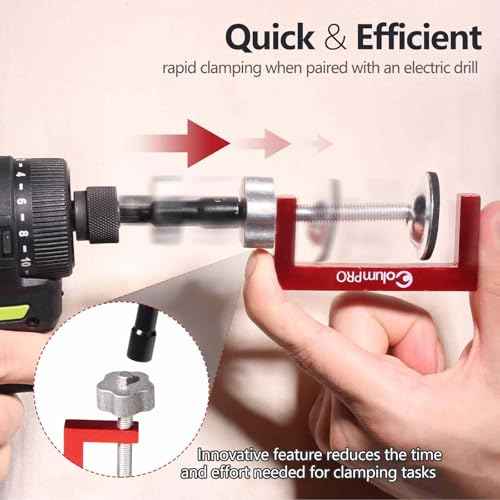 2PCS Small C-Clamps 2 Inch, C Clamp for Woodworking, Welding and Construction, Features a 8mm Nob for Fastening with Electric Drill, Couch Clamps for Sectionals