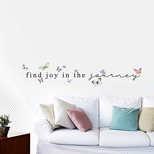 Inspirational Quotes Vinyl Wall Decal Stickers Find Joy in The Journey, Vinyl Decal Inspirational Wall Decor Sticker Sign for Bedroom, Living Room, Motivational Uplifting Quotes