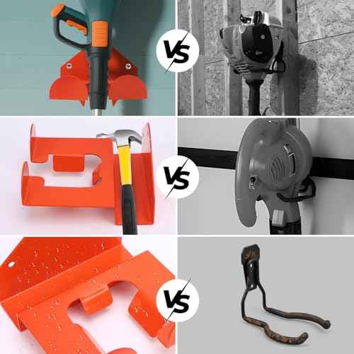 Gugxiom 2Pcs Weed Eater Hangers, Weedeater Hanger Wall Mount Garage Organizer Trimmer Rack, Trimmer Storage Rack for Garage