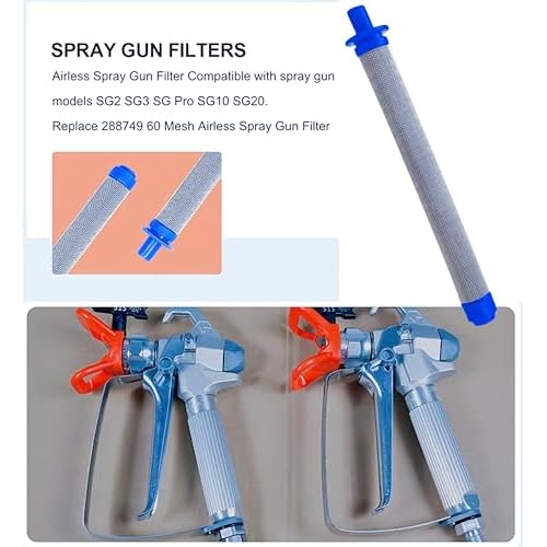 2 Pcs 288716 3/4-Inch Inlet Strainer Thread & 6 Pcs 288749 Airless Spray Gun Filter Compatible with Graco X5/X7/ProX Series & SG10/SG20/SG Pro Spray Guns, Stainless Steel 60 Mesh