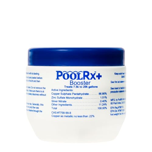 PoolRx+ Mineral Algaecide Unit + Booster Combo, Treats 7.5K-40K gallons for up to 6 Months, New Formula with Silver.