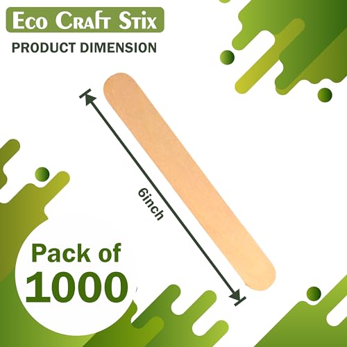 6" Jumbo Wood Craft Sticks - Pack of 1,000