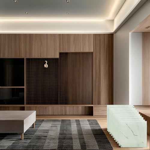 3D Peel and Stick Wall Panels - Waterproof Self-Adhesive Simulation Tile Wallpaper, 10PCS 30cm x 30cm, Realistic Textured Wall Decor for Bedroom, Living Room, Bathroom & Kitchen (Oriental White)