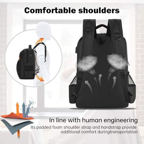 Barber Supplies Bag, Portable Backpack Bags Organizer for Clippers and Supplies, Travel Hairstylist Clipper Case for Barber Tools with USB Port