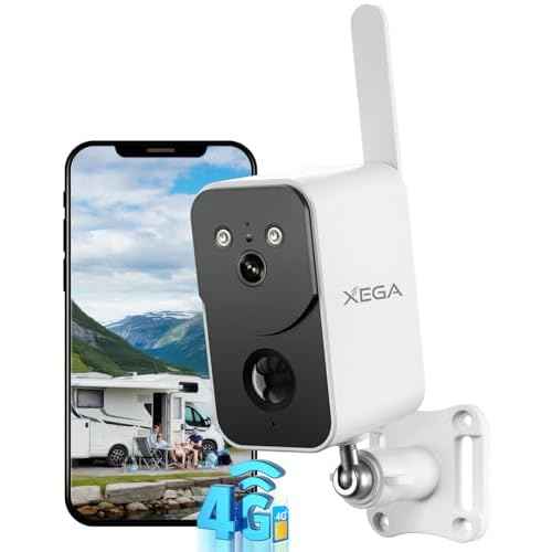 Xega 4G LTE Battery Security Camera with SIM Card 10000mAh, Motion Detection Night Vision Two-Way Audio Spotlight Siren Instant APP Alert Weatherproof,Only Support The Built-in SIM (Not Support WiFi)