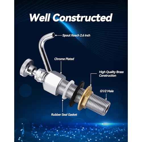 Dipper Well Faucet, iVIGA Coffee Shop Bar Counter Sink Faucet, Brass Commercial Food Washing Tool for Washing Coffee Ice Cream Spoon Utensils Accessory Kitchen Equipment, with Quick Connector