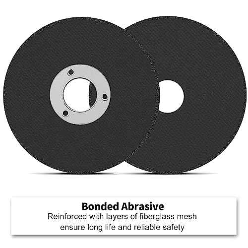 2 Inch Cut Off Wheel with 1/4 Stem Mounting Mandrel for Die Grinder, W3/8" Arbor Hole Cutting Wheel for Metal & Stainless Steel Rotary Tool Drill Attachment Bolt Cutter Discs