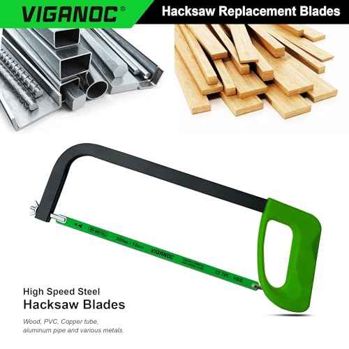 12" Hacksaw Replacement Blades, Bi-Metal High Speed Steel Hack Saw Blades - 32TPI HSS Saw Blades, 2 Pack
