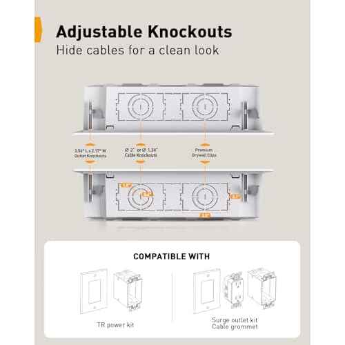 Perlegear 9¡È in-Wall Media Box, Electrical Box, Recessed Outlet Box and Media Enclosure for One Connect Box & Network Switches, Cable Management Kit with Cutting Template, Dust Bag & Drywall Saw
