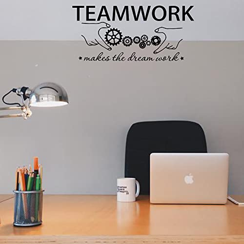 Teamwork Makes The Dream Work Motivational Quote Office School Classroom Cubicle and Bedroom Inspirational Wall Art Decal Stickers Decor
