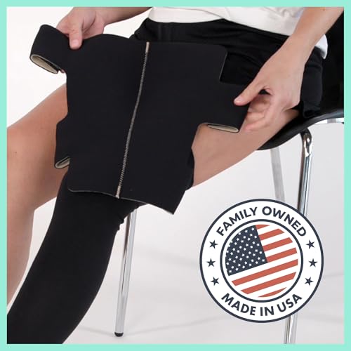 SiennaWrap Compression Leg Wrap - Designed by a Lymphedema & Lipedema Therapist - Made in USA - Includes Free Hybrid Compression Liner (Seamless Design)