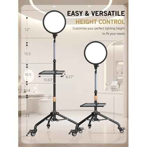 Lash Light for Eyelash Extensions, Floor Lamp with Moveable Stand & Flexible Arm, Esthetician Light with Adjustable Height & Color Temperature for Nail Art/Tattoo/Beauty/Makeup/Eyebrow/Skincare/Craft