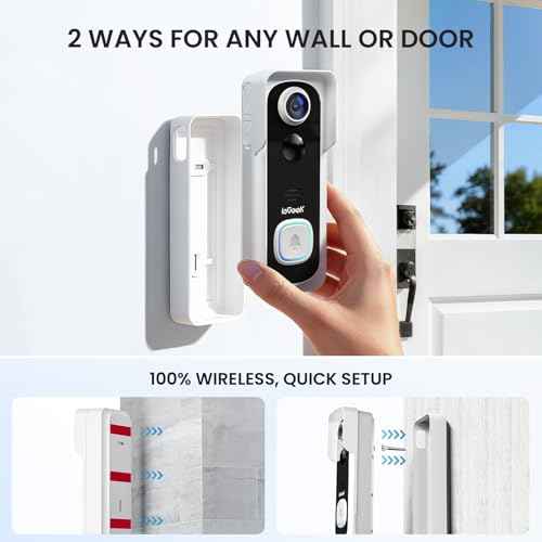 ieGeek Doorbell Camera Wireless No Subscription - Wireless Video Doorbell with Chime, Doorbell with Camera 1080P, Voice Changer, 2-Way Audio, PIR Motion Detection, Only 2.4Ghz WiFi, Works with Alexa