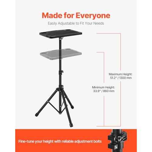 VEVOR Cycling Desk, Adjustable Bike Trainer & Treadmill Desk with Triangle Support, Non-Slip Multi-Slot Bike Trainer Fitness Desk with Handle Bar, Fit for Home Office Exercise