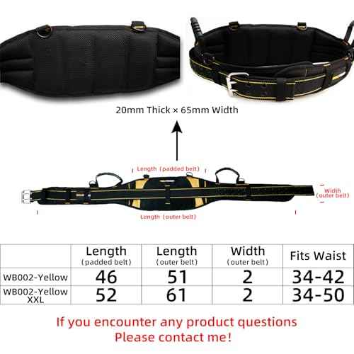 MELOTOUGH Padded Electrician Tool Belt Tradesman Pro Padded Tool Belt With Back Support Heavy Foam Padding Carrying Handle,4 Suspenders D ring hook (XXL)