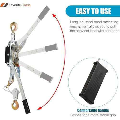 FT Come Along Winch Heavy Duty, 5 Ton (11,023 lbs), 10ft Steel Cable, 3 Hooks, Come Along Tool with Dual Gears, Automotive Hoist Cable Puller for Recovery Gear, Vehicle, Fence (Upgraded Version)