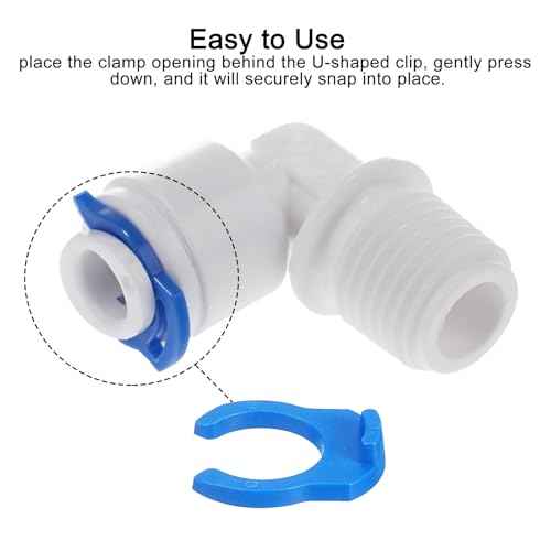 uxcell 40Pcs 1/4 Inch 3/8 Inch Locking Clip Set for RO Water Filtration Systems Tube Quick Connect Lock Clamps Fitting Replacement Parts, Blue