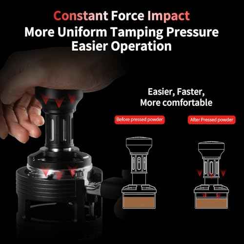 MHW-3BOMBER Espresso Tamper, 54mm-Spring-Loaded Coffee Tamper with Sound Feedback, Barista 54mm Tamper for Breville, Tamper for Espresso Machine,Thread Base YU Series, T6147-OS