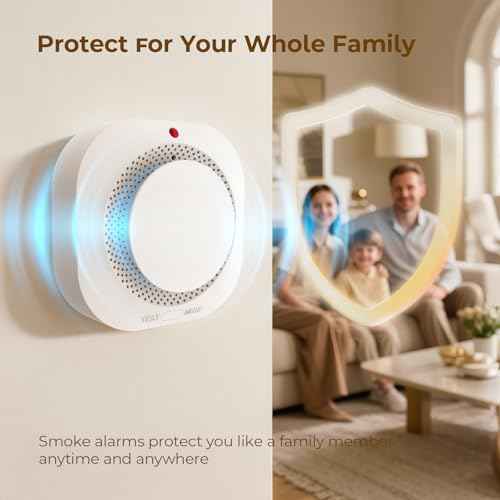 Smoke Detector, Battery Powered Fire Alarms for Home,10 Year Sensor Life Photoelectric Smoke Alarm with Test/Mute Button,PG-S11,3 PCS