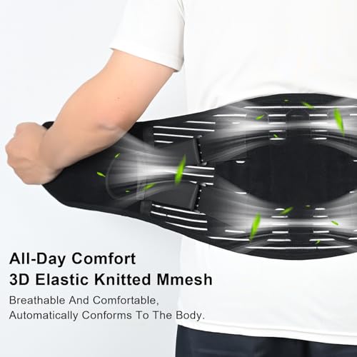 Back Brace for Lower Back Pain Relief,Lumbar Waist Support for women,Lower Back with 3D Lumbar Pad for Work Sports Sciatica, Scoliosis(Black，L)