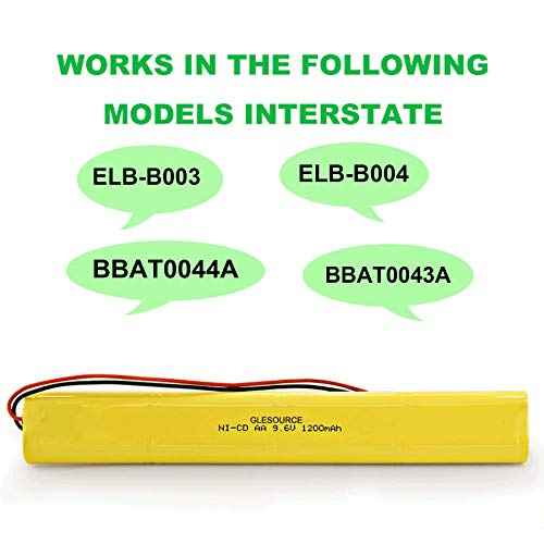 9.6V 1200mAh Battery Compatible for ELBB003 Lithonia ELB-B003 ELB-B004 ELBB004 OSI OSA228 DANTONA CUSTOM-306-U BBAT0044A BAA-96 BBAT0043A Emergency Light(2 Pack)