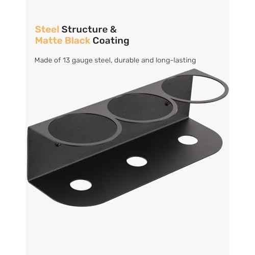 Spray Bottle Holder 6 Large Opening Wall Mount Solid Steel Storage Rack, Holds up to 32 oz Detailing Bottle Organizer, Includes Hardware Easy to Install