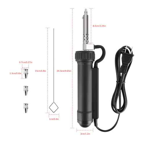 Solder sucker,Automatic Desoldering Pump Vacuum, Electric Solder Tin Sucker, Electric Desoldering Pump Automatic Vacuum Solder Sucker US Plug AC 110V 30W with 3 Soldering Suction Tips