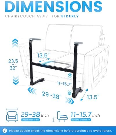 Sangohe Mobility Standing Aid Rail for Couch, Grab Bar Standing Aid for Seniors, Stand Assist for Chair, Assistance Handle for Patients, Elderly, Seniors and Disabled, Chair Couch Stand Assist, 504J