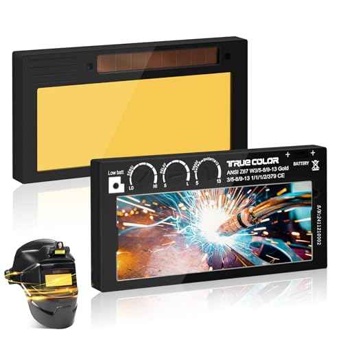 Shade 5-13 | 2x4 Auto Darkening Welding Lens | True Color Technology | Solar Charging Welding Lens with Blue Puddle Technology | 2x4 Welding Lens Replacement for Standard Welding Hoods/Welding Helmets