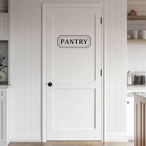 Pantry Door Decal ? Black Vinyl Sticker for Glass Pantry Door Organization, Farmhouse Kitchen Decor Pantry Sign, 10 x 3.75 Inch