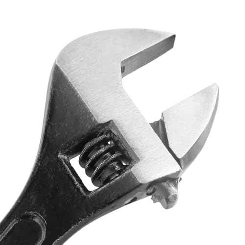 HOIGON Set of 4 Black Adjustable Wrench, 8 10 12 15 Inch Heavy Duty Crescent Wrenches with Wide Jaw and Ergonomic Handle for Machine Maintenance