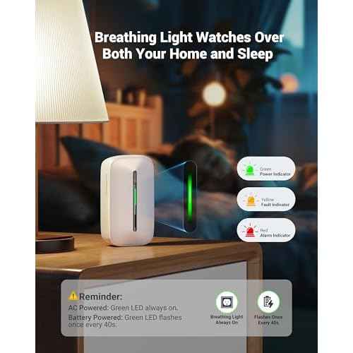 Ecoey Carbon Monoxide Detectors Plug-in with Advanced Electrochemical Sensor 10 Year Carbon Monoxide Detector Foldable Plug with Battery Backup CO Detector for Home and Kitchen FJ146A, 1 Pack
