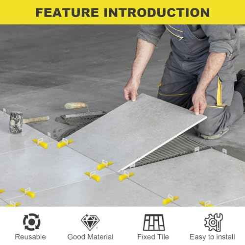 DGSL Tile Leveling System Tile Wedges, 600PCS Reusable Tile Leveling Wedges for 1/8", 1/16", 1/32" Tile Spacers, Tile Leveling Clips and Tile Leveler Installation