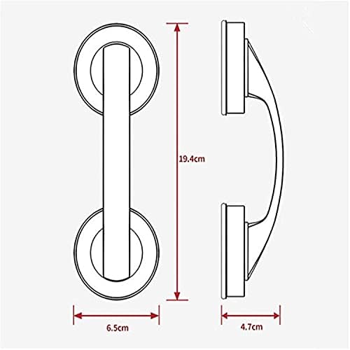 handrail Handles Bathtub Grab Bars Toilet Grab Bars Glass Door Handles Suction Cup Bathroom Handrails Sliding Door Handles Safety Handrail/Silver/19.4Cm