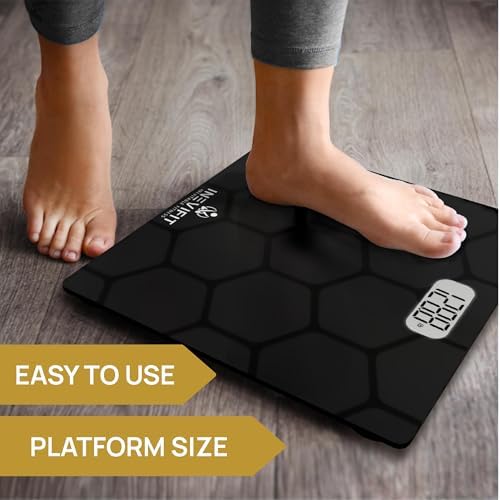 INEVIFIT Bathroom Scale, Highly Accurate Digital Bathroom Body Scale, Measures Weight up to 400 lbs. Includes Batteries