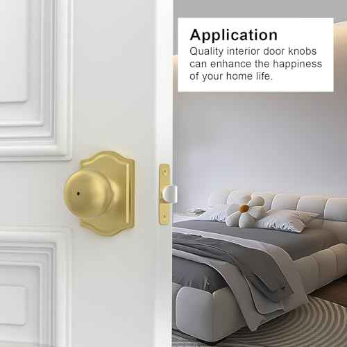 goldenwarm 6 Pack Brushed Gold Privacy Door Knobs Interior for Bedroom & Bathroom, Classic Gold Interior Door Knobs