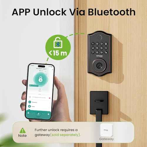 GHome Smart KD30B Deadbolt Lock with Keypad Fingerprint Keyless Entry Door Locks for Front Doors with APP Control Auto Lock for Home Rental House Apartment Easy Installation